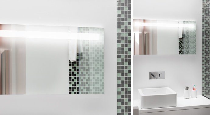 Bathroom with mirror with lighting