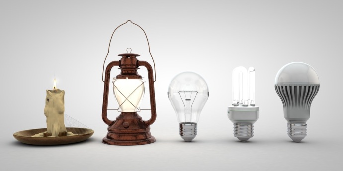 Various types of lighting over the years
