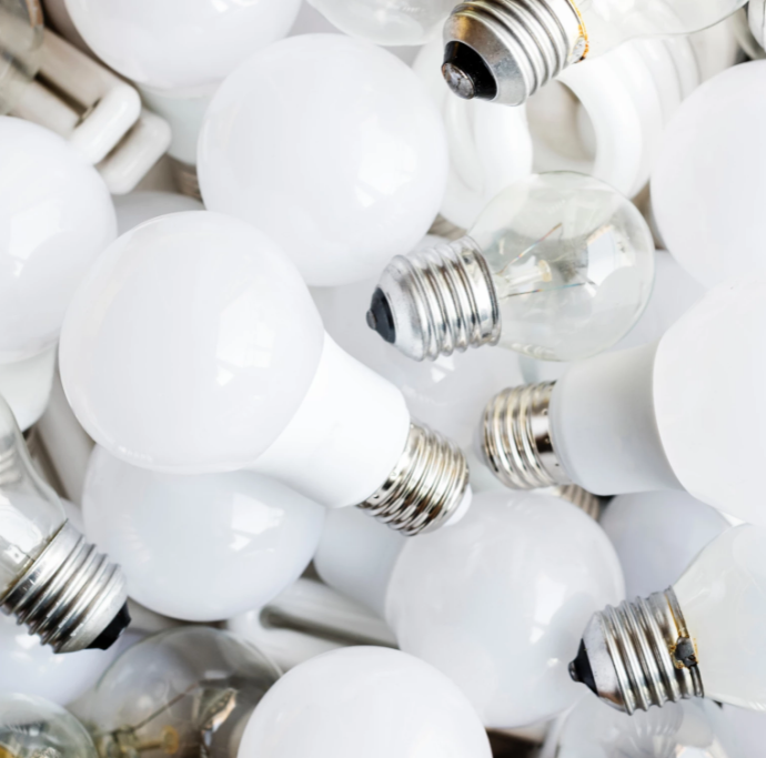 Bunch of light bulbs together