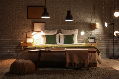 Image of a brightly lit bed